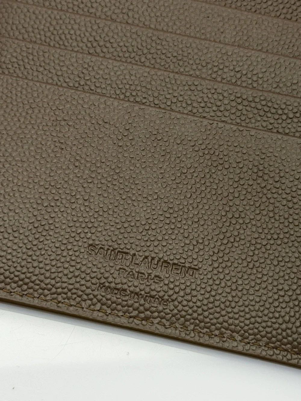Saint Laurent Paris Brown Textured Leather Bi-Fold Wallet